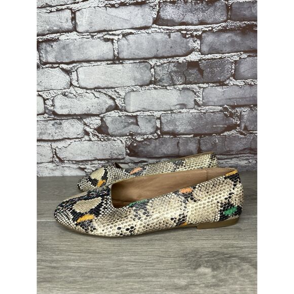 Madewell The Cory Snake Embossed Leather Ballet Flats Women’s Sz 8M US/38.5EU - Picture 1 of 16